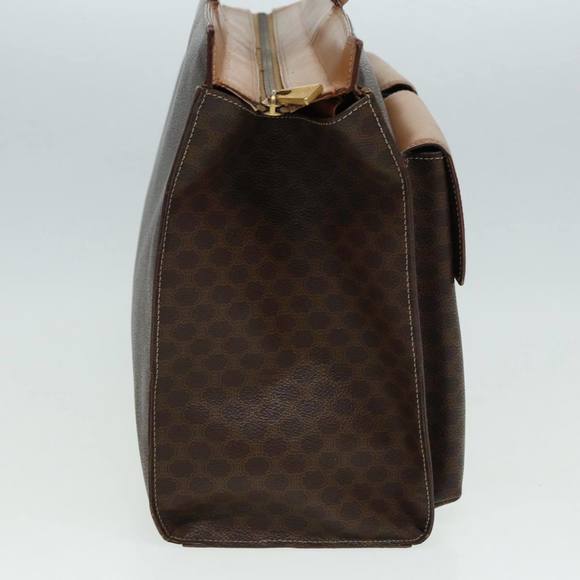 CELINE Macadam Canvas Hand Bag PVC Leather Brown Gold Auth 85545 - Picture 4 of 16